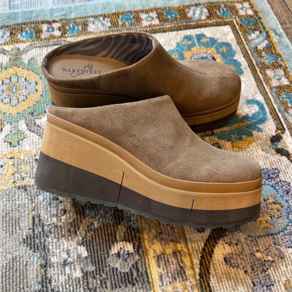 Naked Feet Coach Platform Mules/Clogs